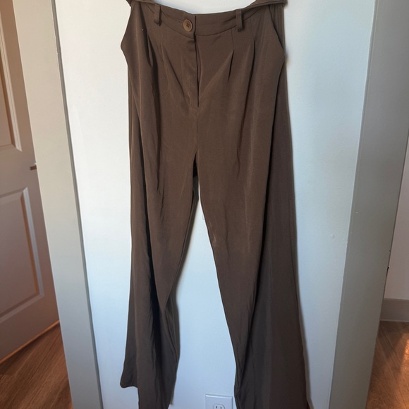 Princess Polly Archer Pants Brown Wide-Leg Trousers - Picture 9 of 10